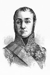 Nicolas Charles Oudinot, Marshal of the French Empire. First comte Oudinot. 1767-1848. Antique illustration. 1890.