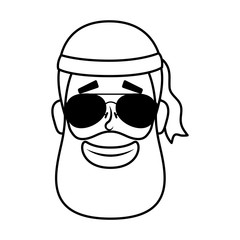 motorcyclist man with beard and sunglasses head