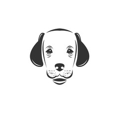 Vector image of an Dog black and white. design style. animal. art. symbol. logo. Illustrator. on white background. Mammals