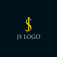 Rounded Initials Monogram JS logo design