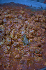 Big paella of chicken home made