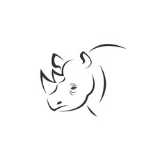 Fototapeta premium Vector image of an Rhino black and white. design style. animal. art. symbol. logo. Illustrator. on white background. Mammals
