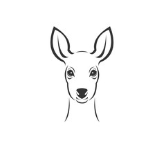 Fototapeta na wymiar Vector image of an Deer black and white. design style. animal. art. symbol. logo. Illustrator. on white background. Mammals