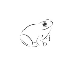 Vector image of an Frog black and white. design style. animal. art. symbol. logo. Illustrator. on white background
