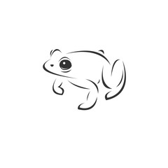 Vector image of an Frog black and white. design style. animal. art. symbol. logo. Illustrator. on white background