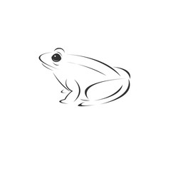 Vector image of an Frog black and white. design style. animal. art. symbol. logo. Illustrator. on white background