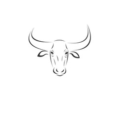 Vector image of an buffalo black and white. design style. animal. art. symbol. logo. Mammals. Wild buffalo. Illustrator. on white background