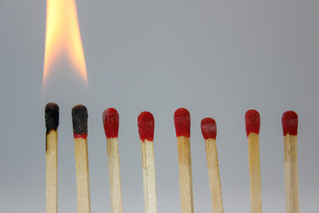 matches on black background