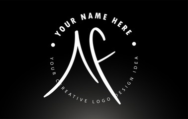 Obraz premium AF Handwritten Letters Logo Design with Circular Letter Pattern. Creative Handwritten Signature Logo Icon