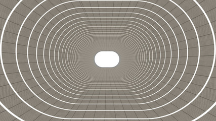 Obraz premium 3d render of abstract ellipse shape in tunnel background