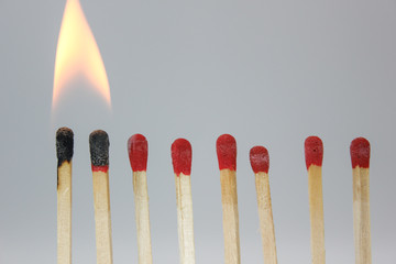 matches on black background