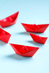 paper boat , business concept and background.