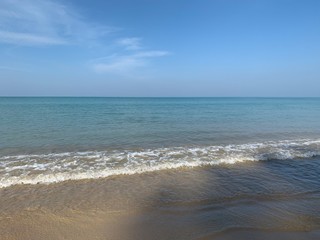 waves against the beach