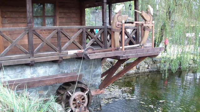 Water stream of an old working watermill 