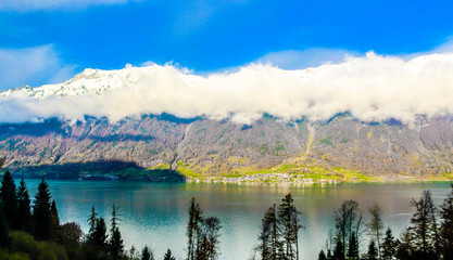 Swiss landscape. The Alpine region of Switzerland.