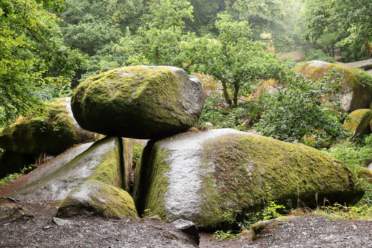Le Chaos de Rochers or  the Chaos of Rocks in Huelgoat forest, Brittany