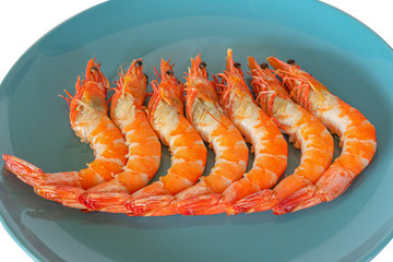 fresh shrimps on dish