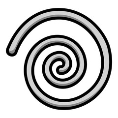 Spiral coil icon. Outline spiral coil vector icon for web design isolated on white background