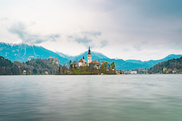 Lake Bled Island Slovenia European Alps Alpine Christian Church