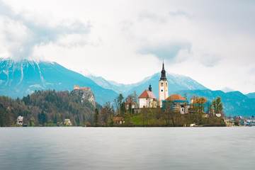 Lake Bled Island Slovenia European Alps Alpine Christian Church