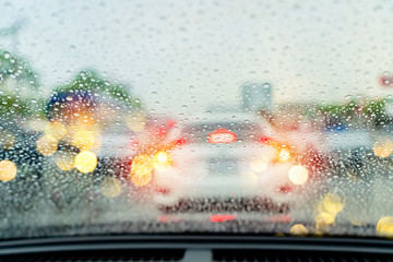 windshield from at rain weather
