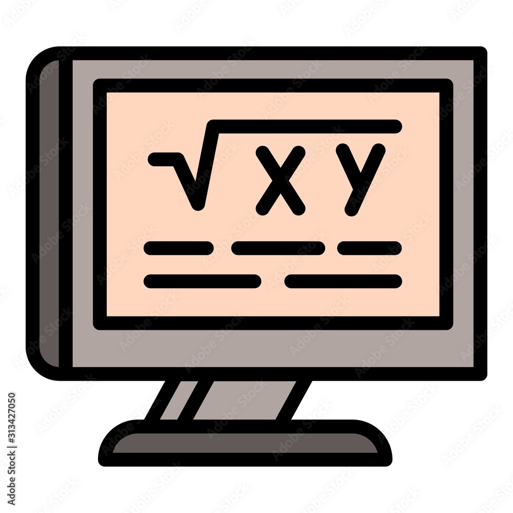 Poster school computer monitor icon. outline school computer monitor vector icon for web design isolated on