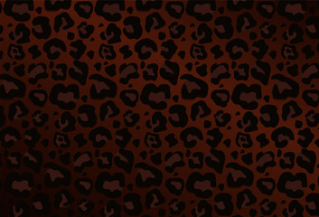 Dark full frame animal print pattern with vignette for use as a design template or background, vector illustration
