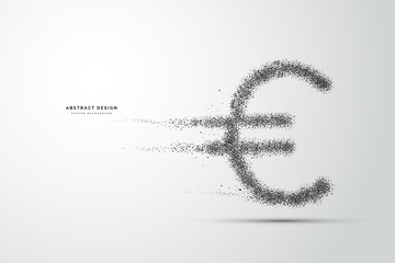 Euro money icon. Shape from dots, particle style design. Illustration vector