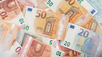 Obraz na płótnie Canvas Euro Geld Scheine Bargeld Vollbild Detail close-up