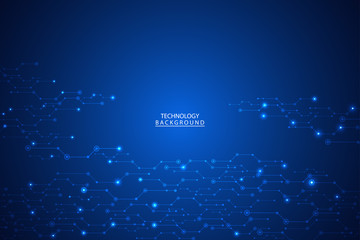 Abstract technology background Hi-tech communication concept futuristic digital innovation background for global web, connection,Circuit board, science. Vector illustration