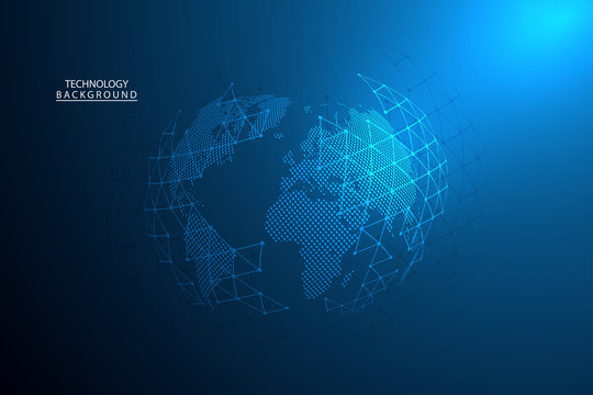 Abstract technology background Hi-tech communication concept futuristic digital innovation background for global web, connection, science. Vector illustration