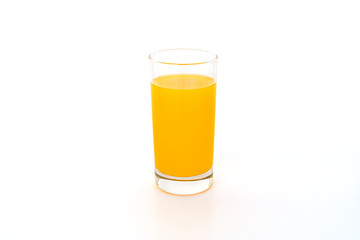 glass of orange juice isolated on white background