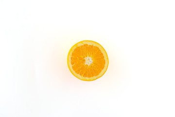 fresh orange slice on white background