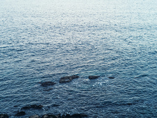 top view to a calm ocean surface