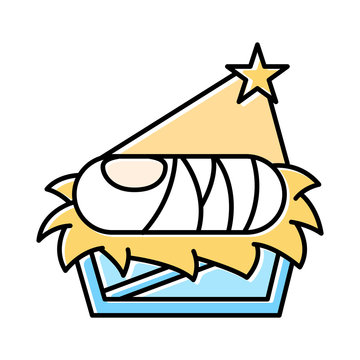 baby jesus in manger with star clip art preview