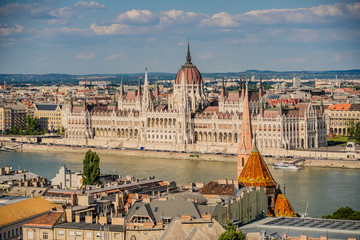 Budapest Hungary Parliament Building Skyline