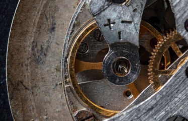 clockwork old mechanical watch, high resolution and detail