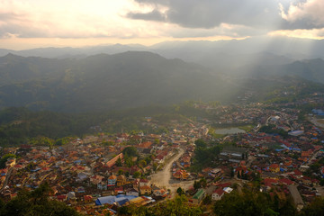 Obraz premium Urban on the mountain in the countryside of laos.