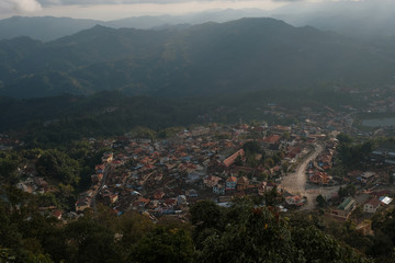 Urban on the mountain in the countryside of laos.