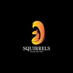 creative squirrel animal logo design icon symbol illustration-vector