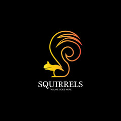creative squirrel animal logo design icon symbol illustration-vector