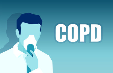 Vector of a sick patient with Chronic Obstructive Pulmonary Disease using oxygen mask