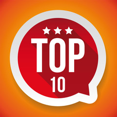 Top Ten award label red