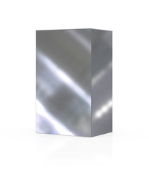 Silver gift box isolated mockup white background