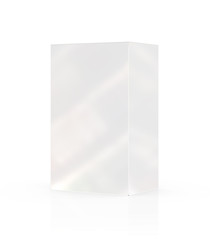 white glance box on a white background mockup