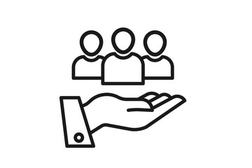 Team or people management icon vector
