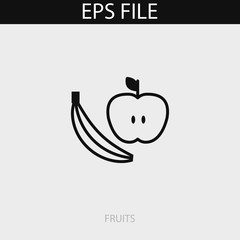 Fruits icon. Healthy meal and diet icon. EPS vector file