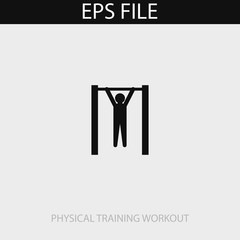 Physical training workout icon. EPS vector file