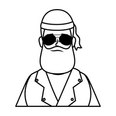 motorcyclist man with beard avatar character