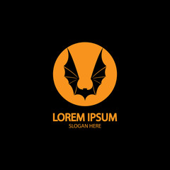 bat vector icon logo template